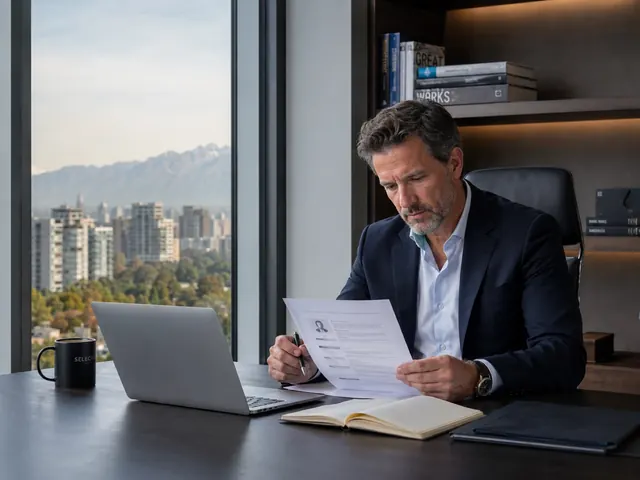 Ejecutivo revisando antecedentes de una candidatura